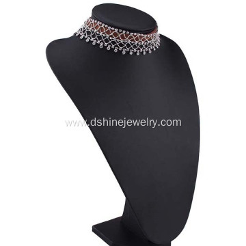 Crystal Hollow Mesh Velvet Chokers Women Collar Necklace